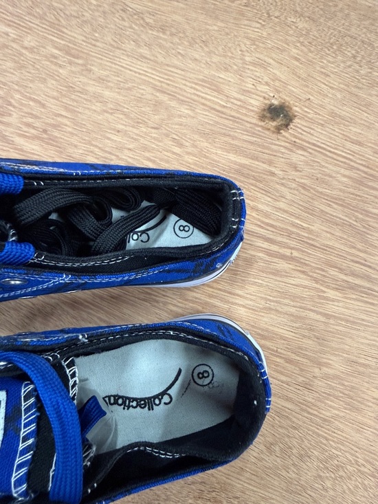 Blue Plaid Canvas Low-Top Sneakers - Picture 2 of 4